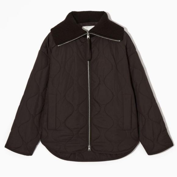 COS Jackets & Blazers - COS Brown Oversized Quilted/Knitted Jacket